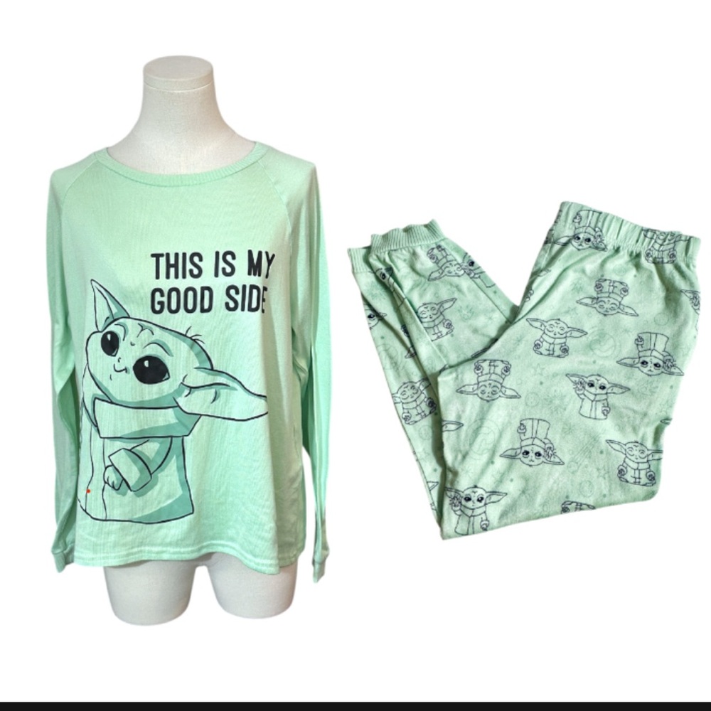 Star Wars Mandalorian Baby Yoda (Grogu) lounge PJ set women’s size M 8-10 (G-53)